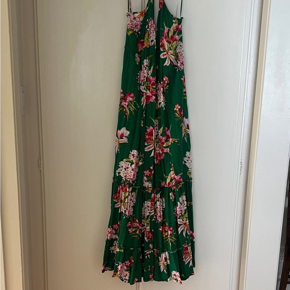 Floral Green Maxi Dress